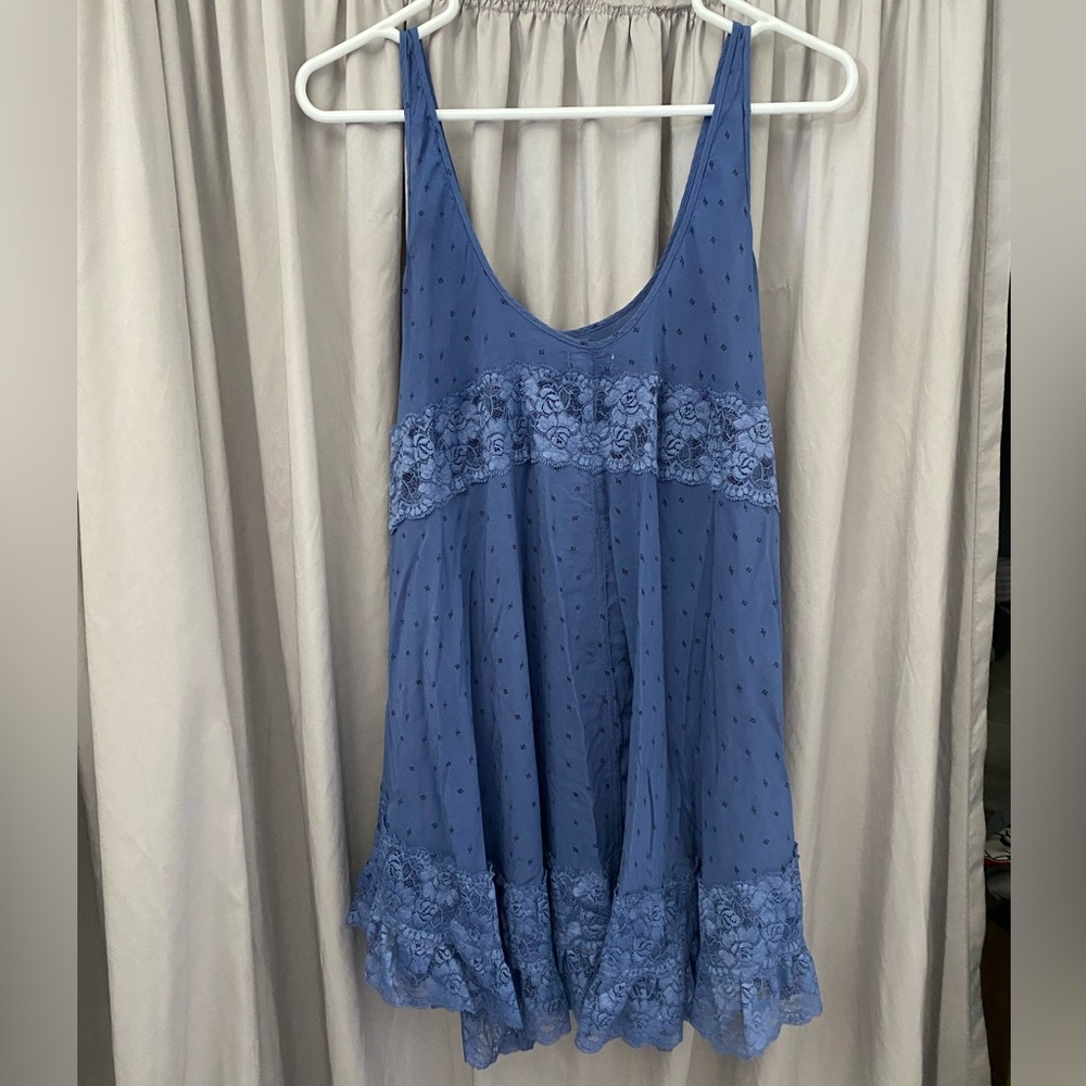 Intimately Free People Trapeze Dress Free Blue Lace Tank Dress Slip Dress - Picture 3 of 3